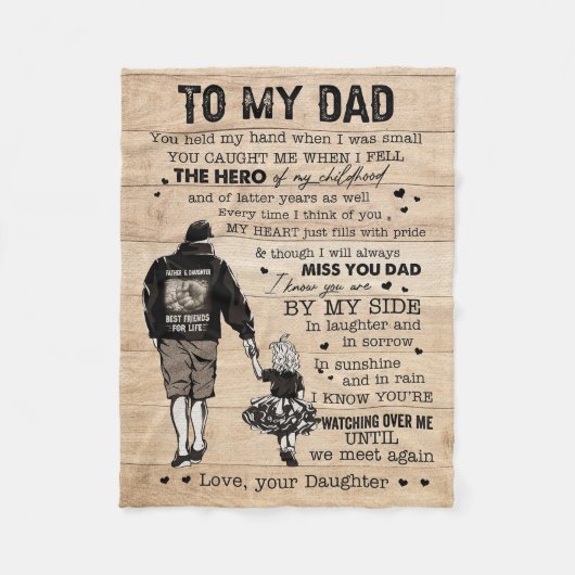 Vader geeft mijn vader mijn Hero Fleece Deken (Voorkant)