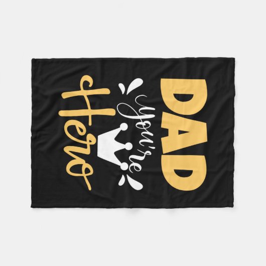 Vader geeft pap je bent Hero Fleece Deken (Voorkant (Horizontaal))