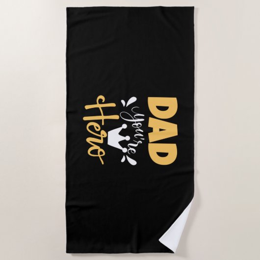 Vader geeft pap je bent Hero Strandlaken (Voorkant)