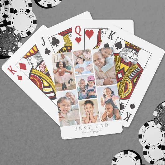 Vader Gepersonaliseerde Foto van Papa Pokerkaarten