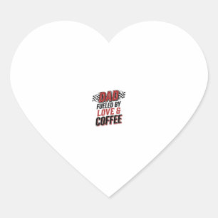 Vader gestookt door liefde en koffie Racing T-shir Hart Sticker