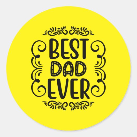 Vader Gift Best Pap Ever Ronde Sticker (Voorkant)
