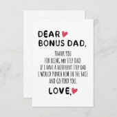 Vader Gift Beste Bonus RSVP Kaartje (Voorkant / Achterkant)