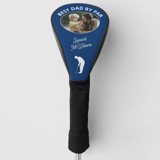Vader Golfen Beste Pap By Par Custom Foto Blauw Golfheadcover (Voorkant)