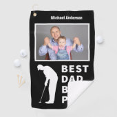 Vader Golfen Grappige Beste Pap Door Par Foto Aang Golfhanddoek (Insitu)