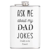 Vader Grappig Papa Zwart Wit Quote Heupfles (Voorkant)