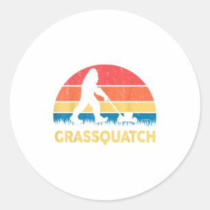 Vader Grasmaaien Grquatch Bigfoot Maaier Cadeau Gr Ronde Sticker