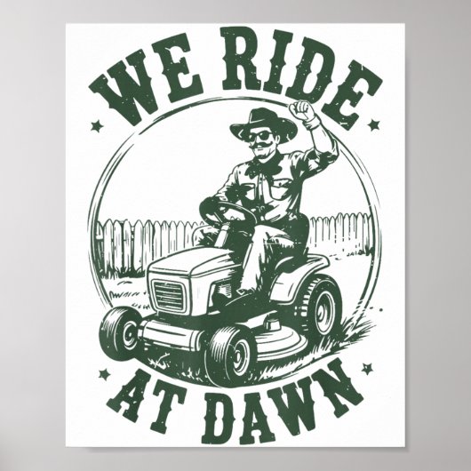 Vader grasmaaier we rijden bij dageraad grappig ma poster (Voorkant)