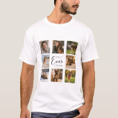 Vader GSD hond papa fotocollage wit T-shirt (Voorkant)