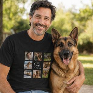 Vader GSD papa fotocollage zwart T-shirt