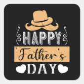 Vader - Happy Vaderdag Vierkante Sticker (Voorkant)