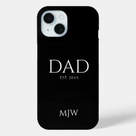 Vader heeft zwart monogram opgericht iPhone 15 case