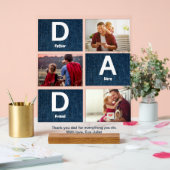 Vader Held en Vriend Groeten Fotocollage Acryl Bord (Huwelijk)