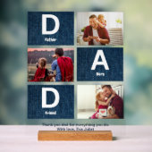 Vader Held en Vriend Groeten Fotocollage Acryl Bord (Neutraal)