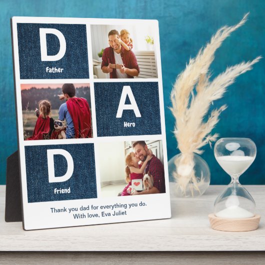 Vader Held en Vriend Groeten Fotocollage Fotoplaat (Zijkant)