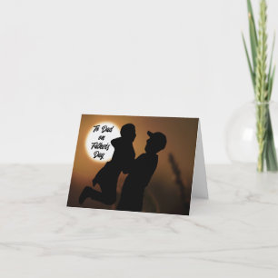 Vader Holding Kind Vaderdag Vakantie Kaart