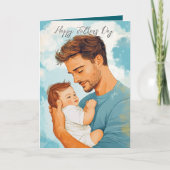 Vader houdt kind en aangepaste Boodschap binnen Kaart (Voorkant)