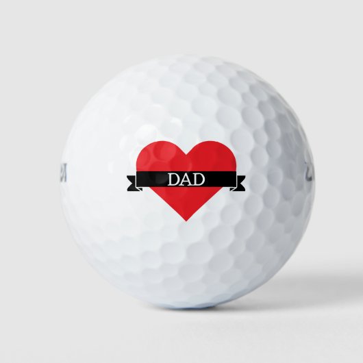 Vader houdt van hart golfballen (Voorkant)