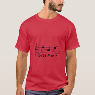 Vader houdt van muziek in muzieknotatie bladmuzika t-shirt