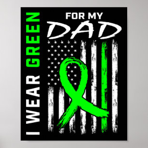 Vader ik Draag groen voor mijn vader Nierziekte Aw Poster