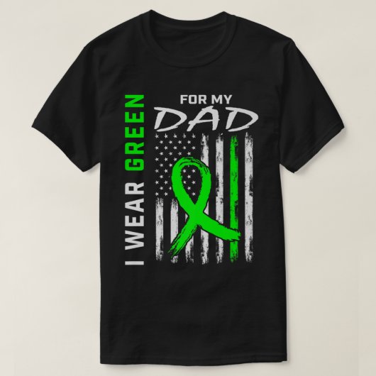 Vader ik Draag groen voor mijn vader Nierziekte Aw T-shirt (Design voorkant)