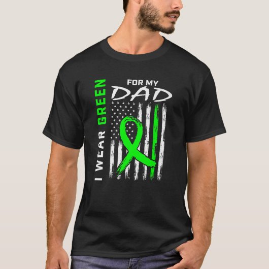 Vader ik Draag groen voor mijn vader Nierziekte Aw T-shirt (Voorkant)