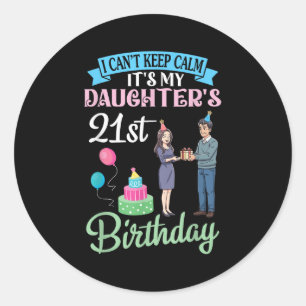 Vader, ik kan het niet rustig houden, het is de 21 ronde sticker