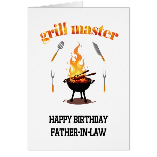Vader in de rechten Grill Master Verjaardag (Voorkant)