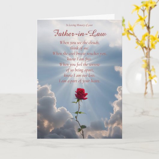 Vader in de wet Sympathy Loss Momorial Kaart (Gele Bloem)