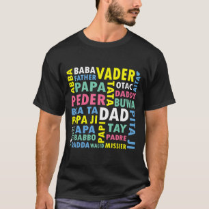 Vader in verschillende talen cadeau voor vader t-shirt