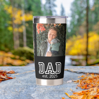 Vader ingestelde aangepaste jaar 3 foto geïsoleerde drinkbeker