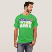 Vader is mijn held met Amerikaanse vlag T-shirt (Voorkant volledig)