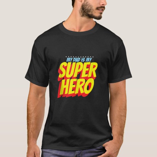 Vader is mijn superheld Vaderdag Mannen s Vader Su T-shirt (Voorkant)