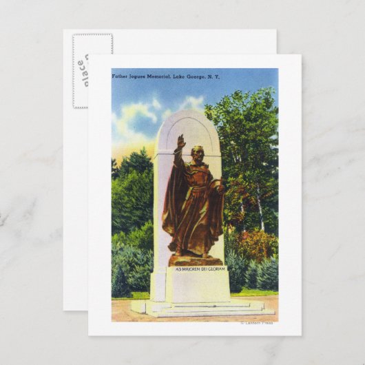 Vader Jogues Memorial Uitzicht Briefkaart (Voorkant / Achterkant)