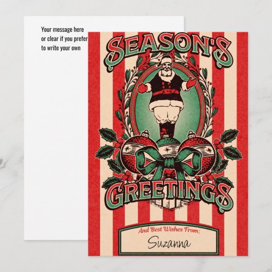  Vader Kerst. Bewerkbare kerst Kaart (Voorkant / Achterkant)