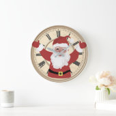 Vader Kerst blij gezicht rond muur Grote Klok (Huis)