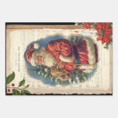 Vader Kerst Bloemen Muziek Ephemera Inpakpapier Vel (Voorkant 3)