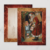 Vader Kerst en Holly Briefkaart (Voorkant / Achterkant)