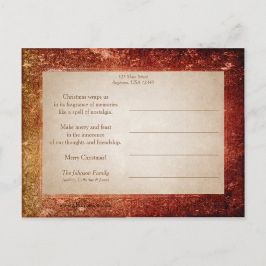  Vader Kerst en Holly Briefkaart (Achterkant)