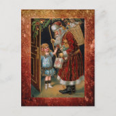  Vader Kerst en Holly Briefkaart (Voorkant)