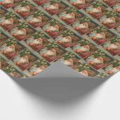  Vader Kerst Groene Collage Ephemera Cadeaupapier (Hoek)