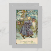  Vader Kerst in Sneeuwrijke Bossen Feestdagenkaart (Voorkant / Achterkant)