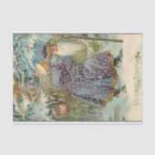  Vader Kerst in Sneeuwrijke Bossen Tissuepapier (Voorkant)