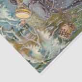  Vader Kerst in Sneeuwrijke Bossen Tissuepapier (Detail)