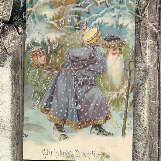  Vader Kerst in Sneeuwrijke Bossen Tissuepapier