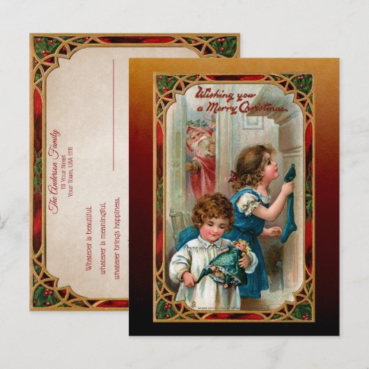  Vader Kerst | Kinderen |  LIJST Briefkaart (Voorkant / Achterkant)