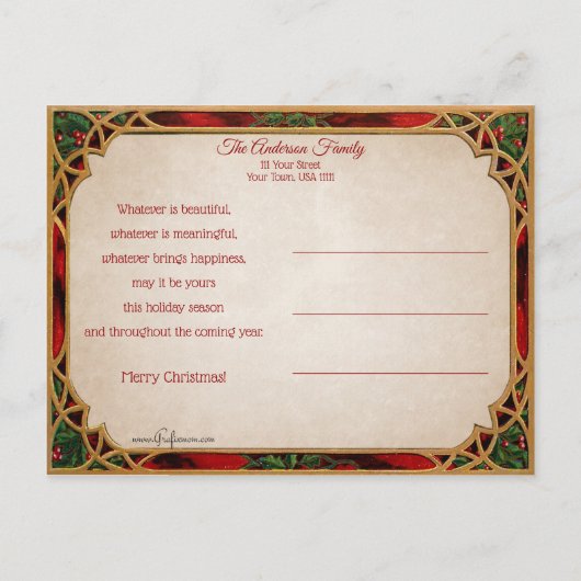  Vader Kerst | Kinderen |  LIJST Briefkaart (Achterkant)