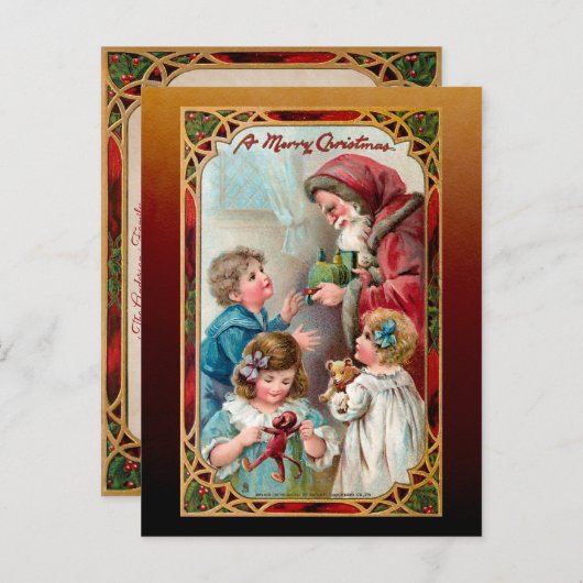 Vader Kerst | Kinderen | LIJST Briefkaart (Voorkant / Achterkant)