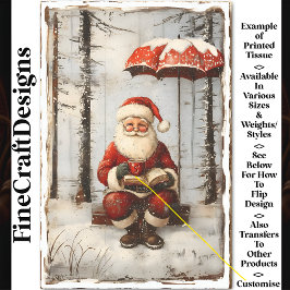 Vader Kerst, Mok, Boek, Custom AZ1 Decoupage Tissuepapier