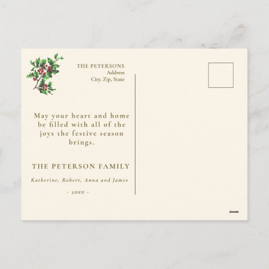 vader kerst op ezel met speelgoed feestdagenkaart (Achterkant)